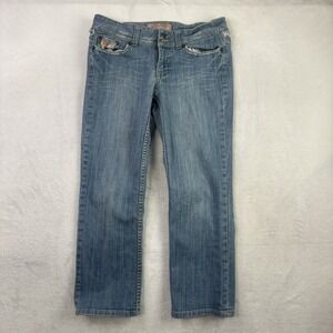 Y2K Candie's Blue Jeans Denim Pants Girls Size 9 Embroidered 30" W x 24" L